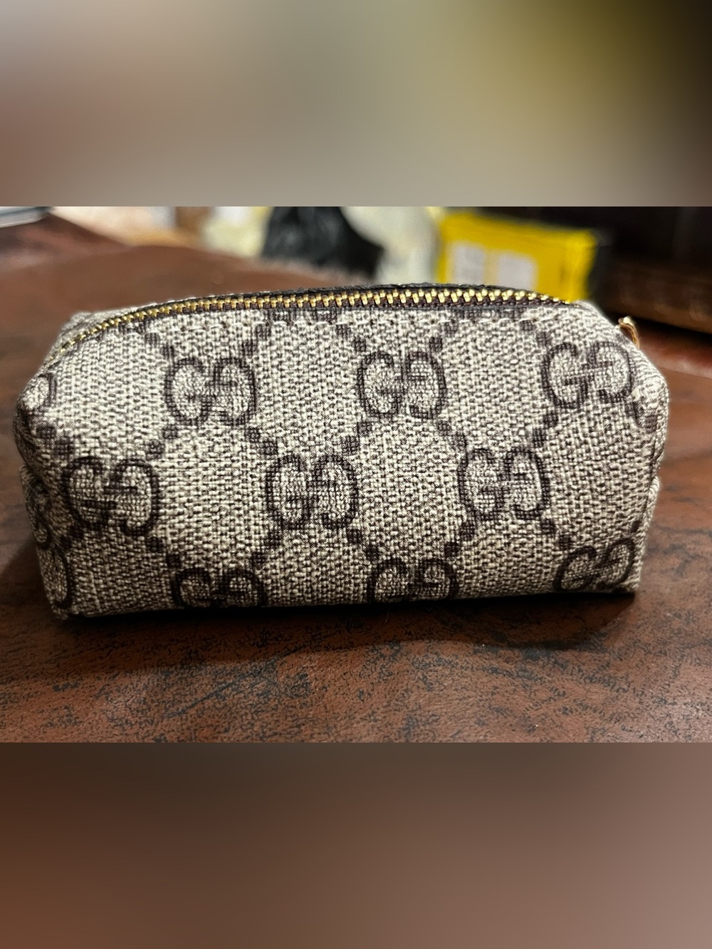 Double G Designer Zipper Pouch Bag Charm Key Ring